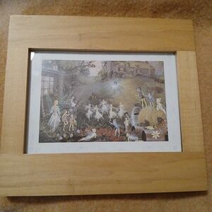 Enchanted Garden Fairy Art Print in Wooden Frame